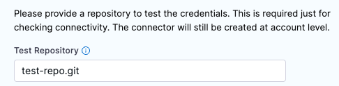 Test Repository field populated with the path to a Bitbucket Cloud repo.